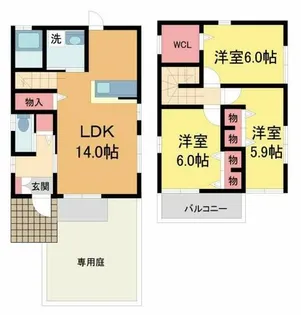兵庫県宝塚市泉ガ丘【一戸建】の間取り