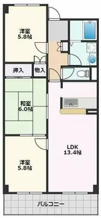 インペリアル南ヶ丘【4階】の間取り