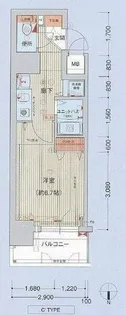 ライジングコート名古屋駅南【4階】の間取り