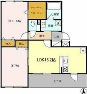 クレールメゾン中野【1階】の間取り