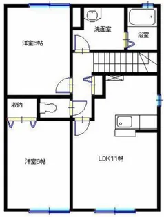コンフォート高町Ⅰ【201号室】の間取り