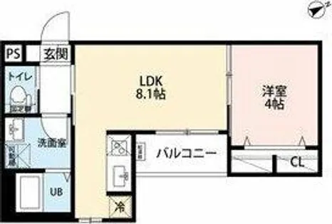 TIDA 高畑(ティダ タカバタ)【1階】の間取り