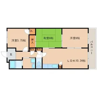 エクレール東園田【3階】の間取り