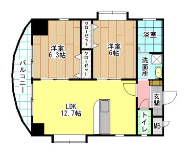 福岡県北九州市小倉北区真鶴1丁目【マンション】の間取り
