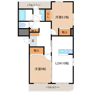 スクエアハウス【302号室】の間取り