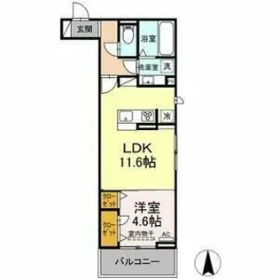 セレスティア助光 B棟【2階】の間取り