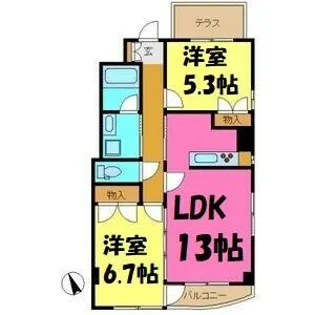 ローズガーデン楠元【4階】の間取り