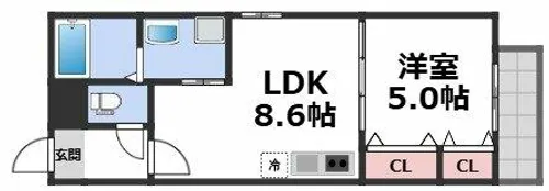 フジパレス弥刀駅北Ⅰ番館【3階】の間取り