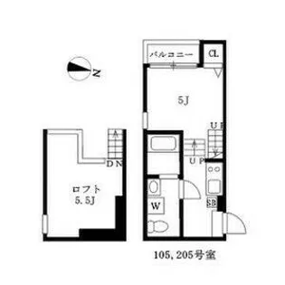 グランシエロ名古屋黄金【205号室】の間取り