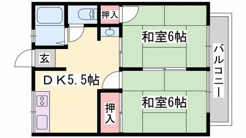 兵庫県姫路市網干区垣内南町【アパート】の間取り