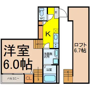 K&K Dream今池【1階】の間取り