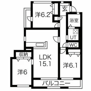 大阪府枚方市香里ケ丘12丁目【アパート】の間取り