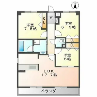 Benvenuto CHUO Ⅲ【2階】の間取り