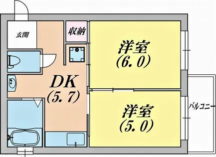 オレンジマンション【1階】の間取り