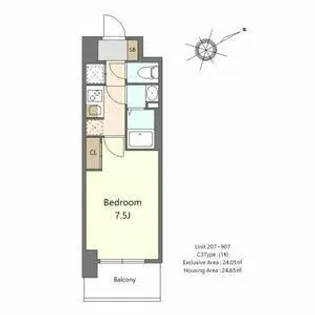 S-RESIDENCE堺浜寺axial【2階】の間取り