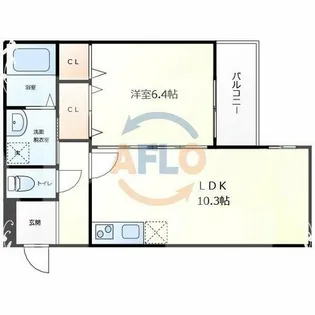 フェリシアーク加美【1階】の間取り