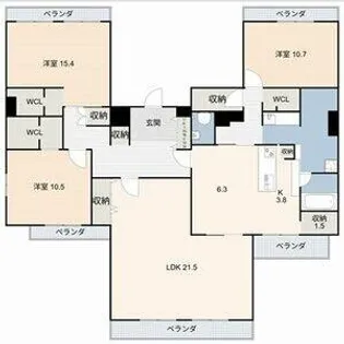 アビタシオン泉【11階】の間取り
