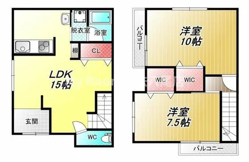 大阪府八尾市八尾木1丁目【一戸建】の間取り