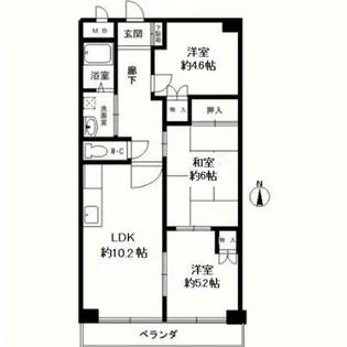 ウインズ六甲【401号室】の間取り