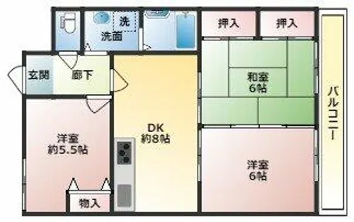 ニューサンリバー小倉【2階】の間取り