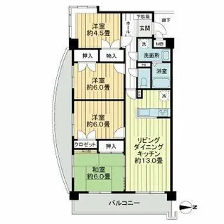 サンライフ小倉南【3階】の間取り