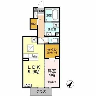 オリザ弥生【1階】の間取り