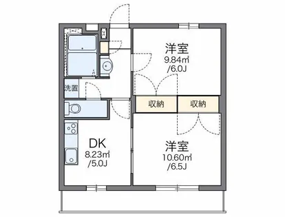 レオパレス翔【2階】の間取り