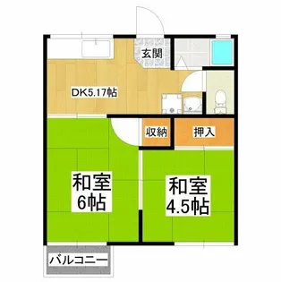 ブルースカイハイツ【2階】の間取り