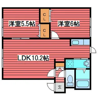 ルミエールエスト月寒【1階】の間取り