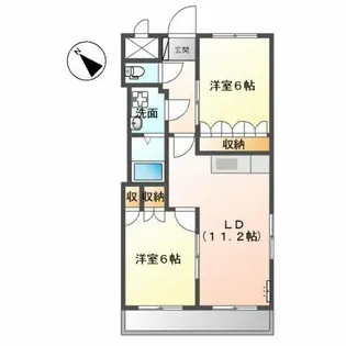 アンジュ・フォンティーヌ【1階】の間取り