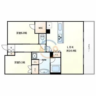 ローレルアイあべの【12階】の間取り