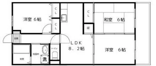 ディーズコート【3階】の間取り