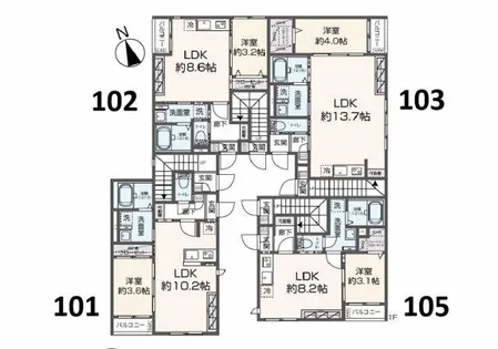 Lila城野【1階】の間取り