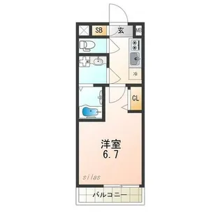 大阪府大阪市西淀川区中島1丁目【アパート】の間取り