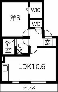 レザンコートA棟【102号室】の間取り