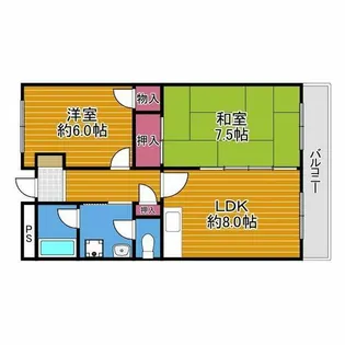 グランパティオ軽里【2階】の間取り