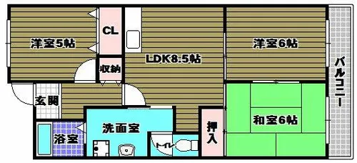 メゾン大北【2階】の間取り