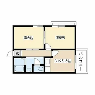 アプローズ川西【201号室】の間取り