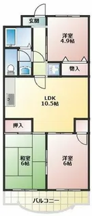 レジデンス西村【402号室】の間取り