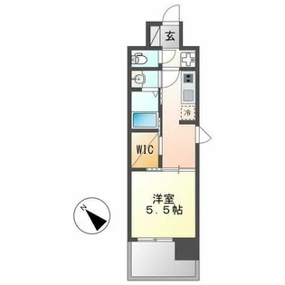 エステムコート名古屋鶴舞シエル【506号室】の間取り