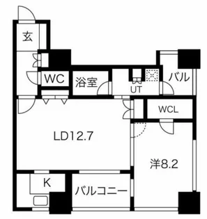アルグラッド ザ・タワー心斎橋【12階】の間取り