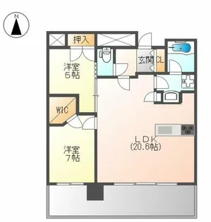 プラウドタワー名古屋錦【11階】の間取り