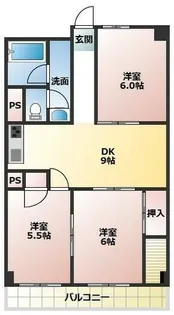 バッハレジデンス武庫之荘【2階】の間取り
