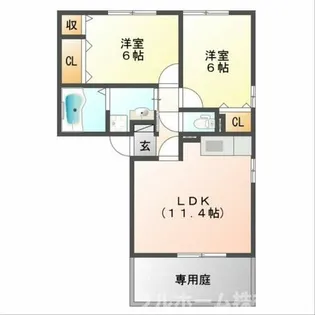 カーサヴェルデ【1階】の間取り