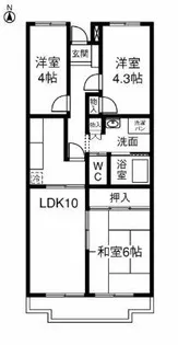 クレール弐番館【407号室】の間取り
