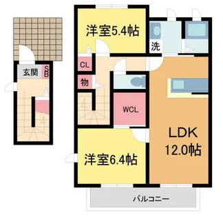 ソル上甲子園【202号室】の間取り