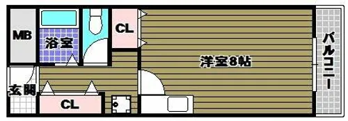 キューデンス21B棟【2階】の間取り