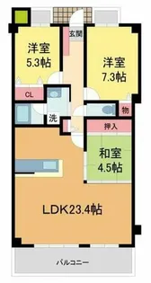 ラ・モール芦屋【302号室】の間取り