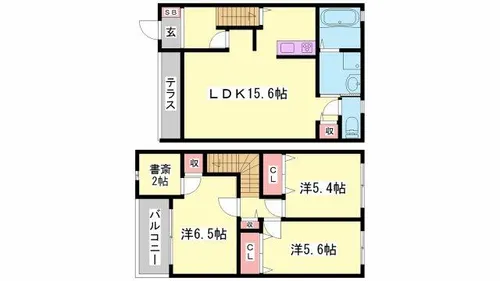 兵庫県姫路市勝原区熊見【テラスハウス】の間取り