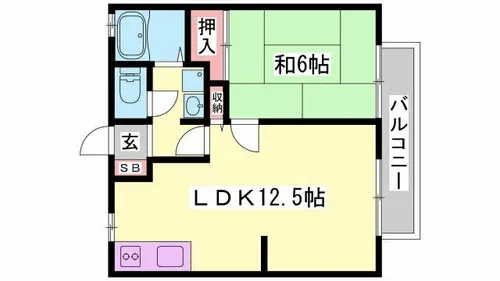 クレモナハイツ田寺【203号室】の間取り